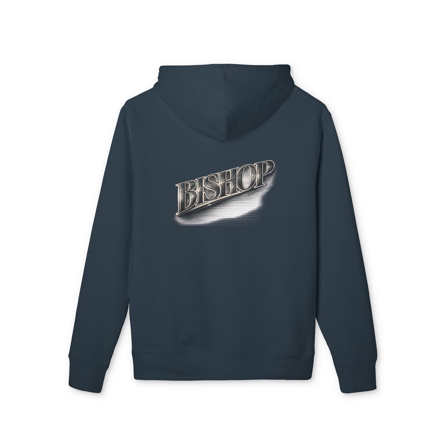 Bishop Chrome Logo Hoodie — Vintage Metallic Script Streetwear