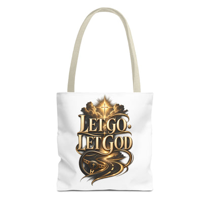 Let Go Let God Inspirational Tote Bag — Christian Faith Prayer Gift