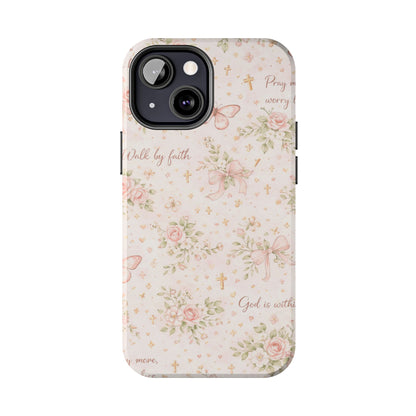Walk By Faith Phone Case | Christian Floral iPhone Case