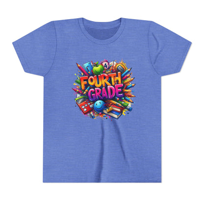 Fourth Grade Youth T‑Shirt – Colorful School Supplies Back to School Tee