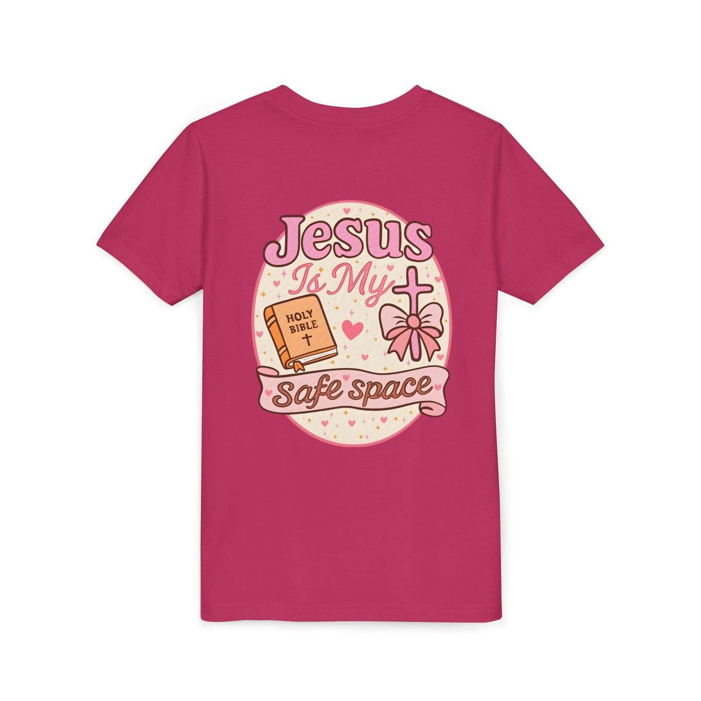Youth Tee — "Jesus Is My Safe Space" Christian Kids T-Shirt