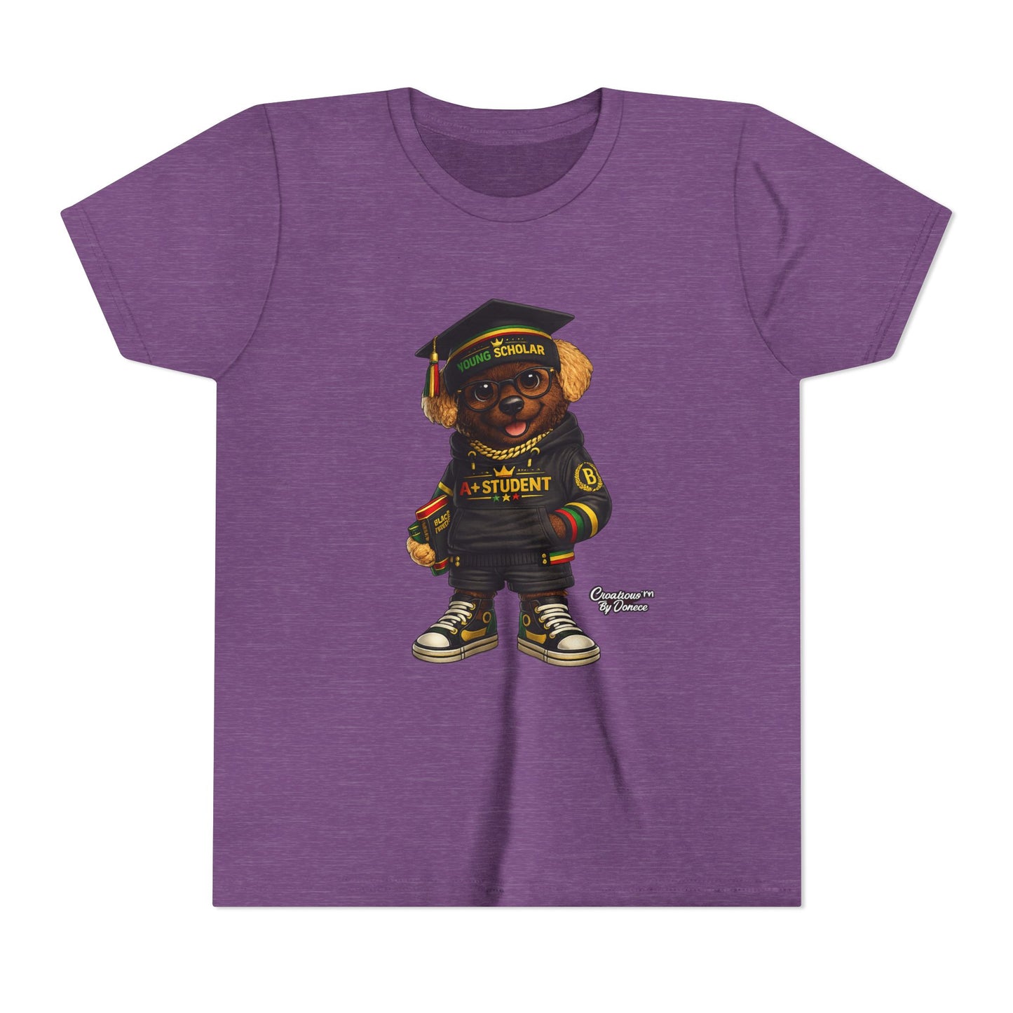 Youth Tee — Scholar Student Bear Graduation Graphic