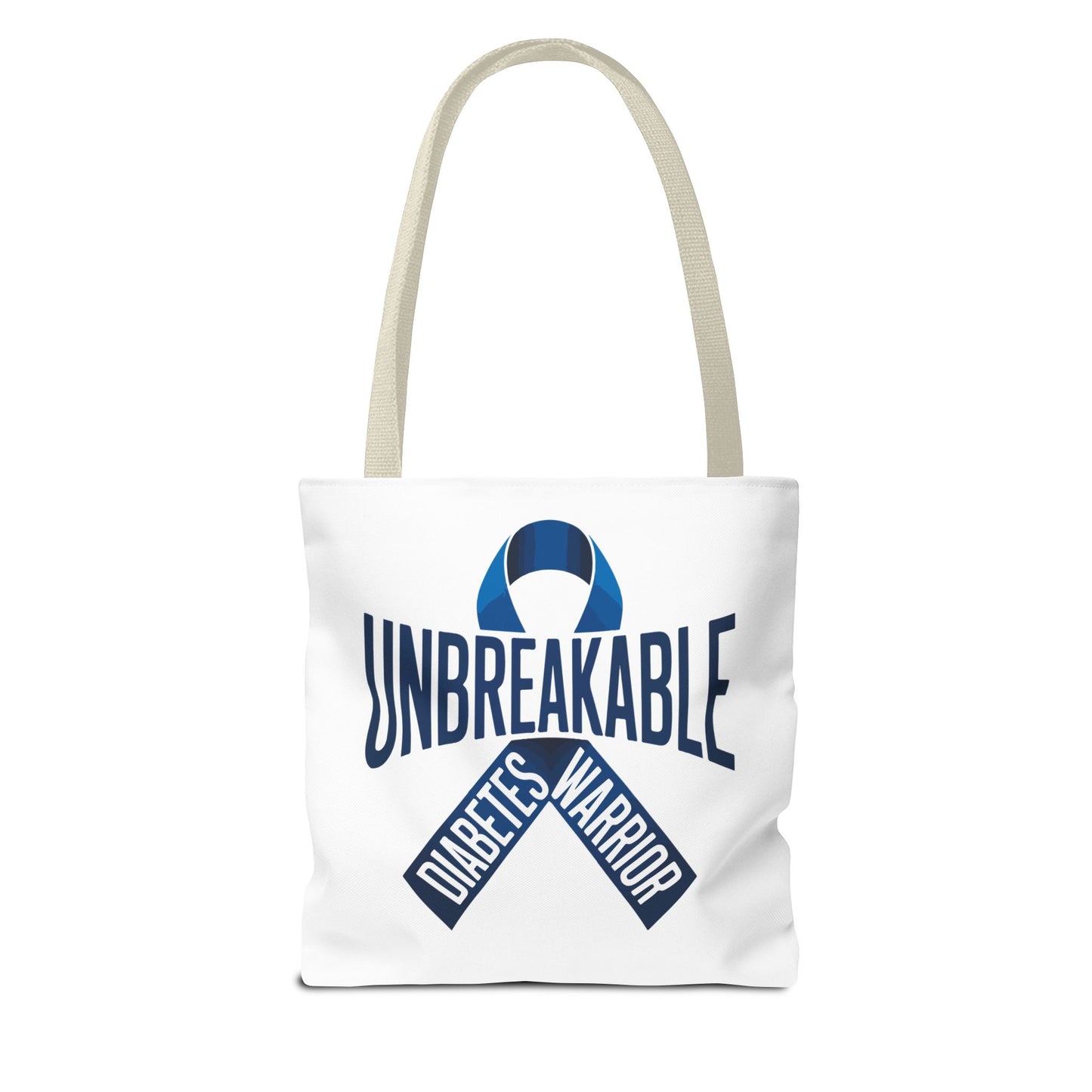 Diabetes Warrior Unbreakable Tote Bag – Blue Awareness Ribbon All-Over Print