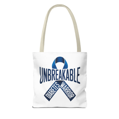 Diabetes Warrior Unbreakable Tote Bag – Blue Awareness Ribbon All-Over Print