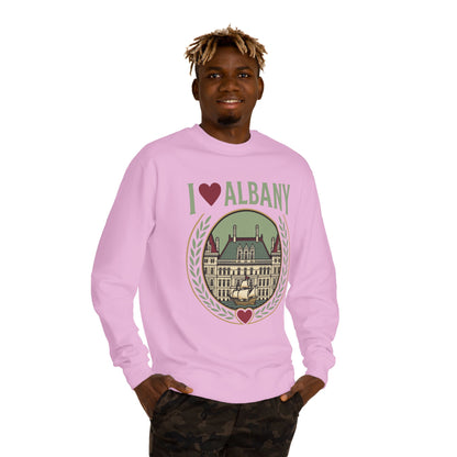 Albany Heart Crewneck Sweatshirt — I  Albany City Landmark Design