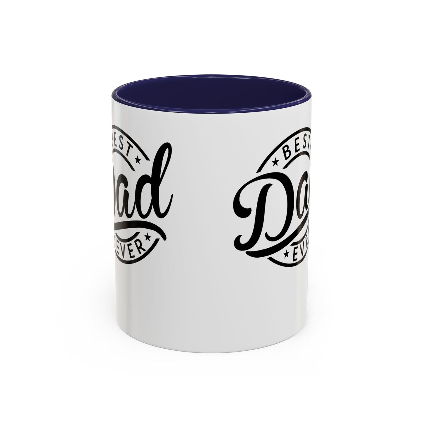 Best Dad Ever Accent Coffee Mug — Black Handle & Inner Rim, Father's Day Gift (11oz & 15oz)