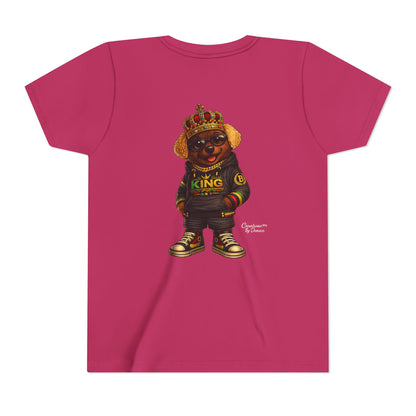 Youth Tee — 'Lil King' Crowned Bear Graphic Shirt