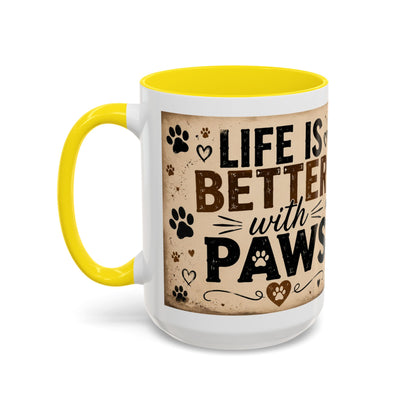 Dog & Cat Coffee Mug - "Less People, More Dogs & Cats" Accent Ceramic Mug