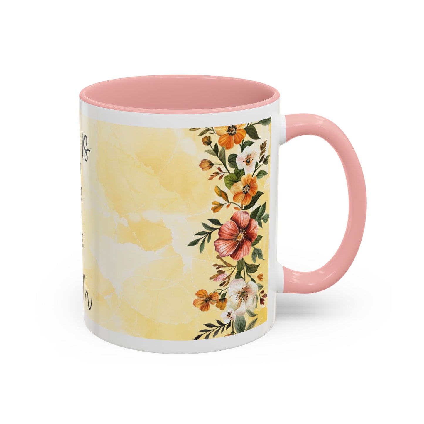 She Is Mom Floral Accent Coffee Mug — 'She is Peace, She is Home' Mother's Day Gift
