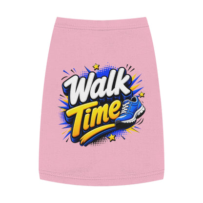 Pet Tank Top — "Walk Time" Graphic Dog Shirt, Walking & Outdoor Dog Apparel
