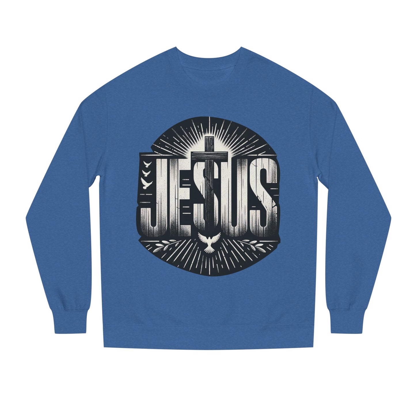 Jesus Graphic Sweatshirt — Vintage Cross & Dove Christian Crewneck