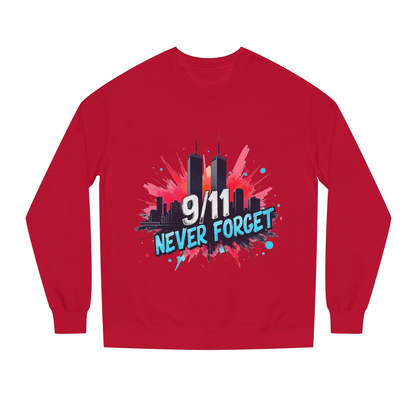 9/11 Never Forget Sweatshirt - Tribute Crewneck with Twin Towers Graphic
