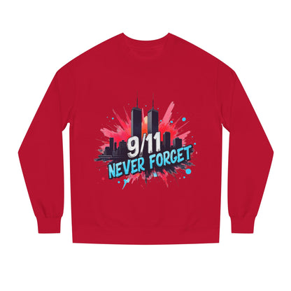 9/11 Never Forget Sweatshirt - Tribute Crewneck with Twin Towers Graphic