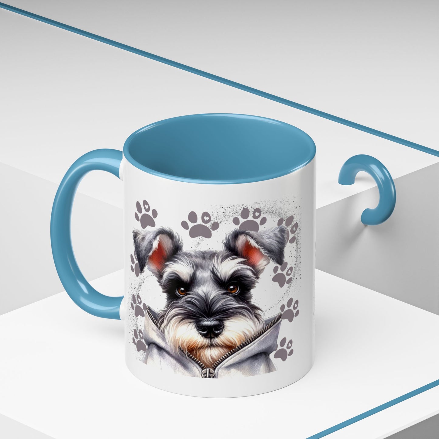 Schnauzer Paw Print Accent Coffee Mug (11/15oz)