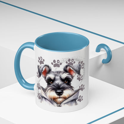 Schnauzer Paw Print Accent Coffee Mug (11/15oz)