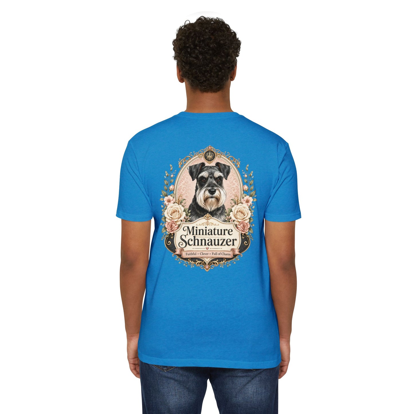 Miniature Schnauzer Floral Portrait T-Shirt