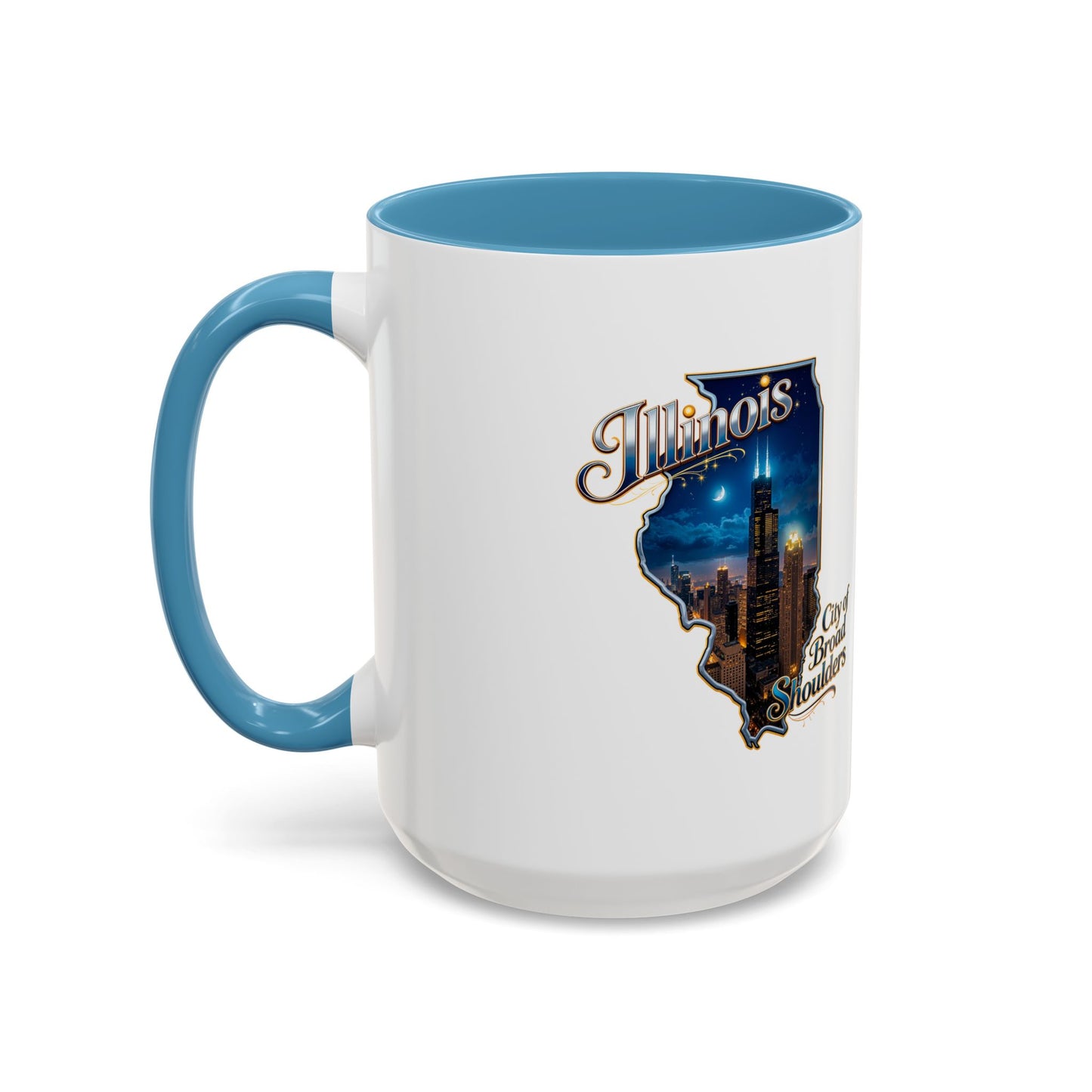Illinois Skyline Accent Coffee Mug – City of Broad Shoulders Chicago Design (11/15oz)