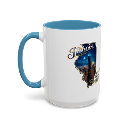 Illinois Skyline Accent Coffee Mug – City of Broad Shoulders Chicago Design (11/15oz)