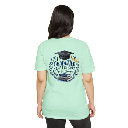 Graduation T-Shirt - "I Graduated, Can I Go Back to Bed Now?" Cap & Books Tee
