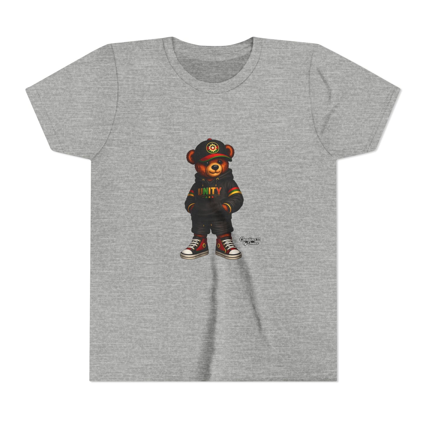 Youth T‑Shirt — Cool Bear Graphic Tee with 'UNITY' Hoodie Design