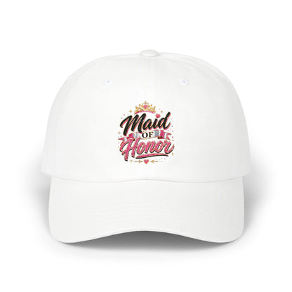 Maid of Honor Dad Cap — Floral Script Bridal Party Baseball Hat