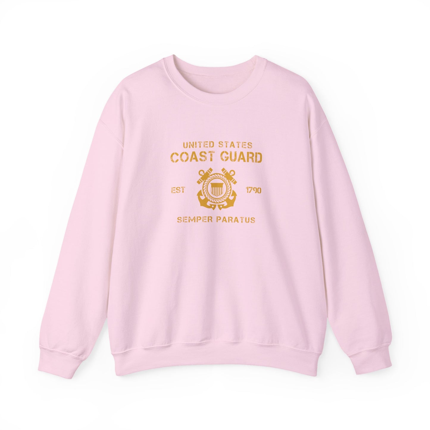 Coast Guard Crest Crewneck Sweatshirt — "Semper Paratus" Military Pullover