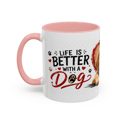 Pawsitive Vibes Coffee Mug - "Wag More, Worry Less" Dog Lover Accent Mug
