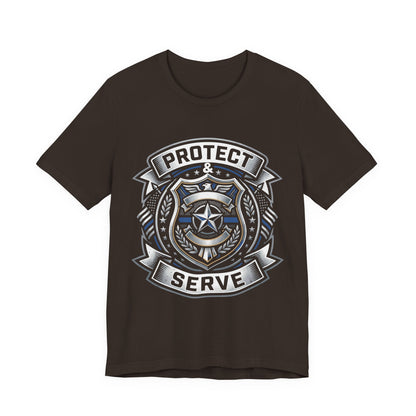 Protect & Serve T-Shirt — Police Badge Emblem Tee