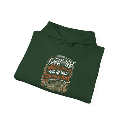 Proverbs 16:3 Commit to the Lord Christian Hoodie