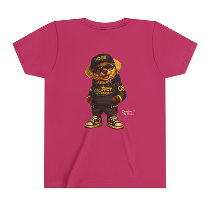 Kids Graphic Tee - 'Respect the Hustle' Teddy Bear Streetwear