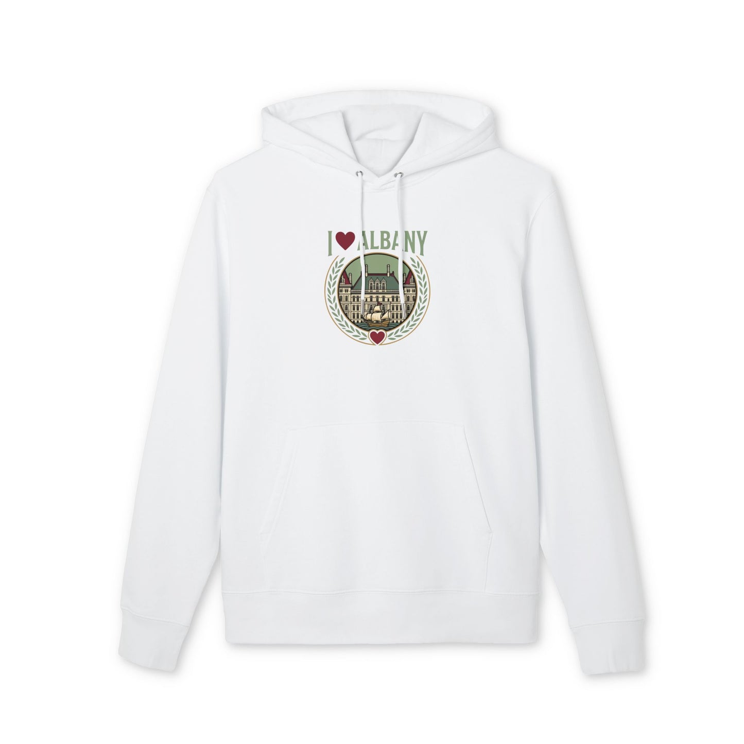 I Heart Albany Hoodie — Vintage Cityscape Pullover