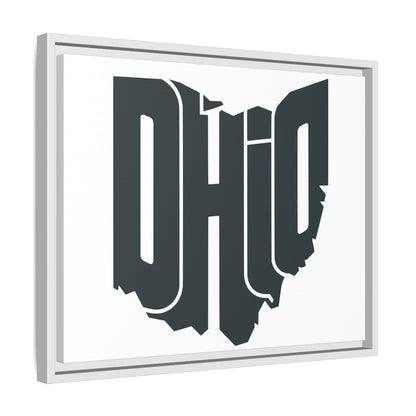 Ohio State Silhouette Matte Framed Canvas — Modern State Wall Art