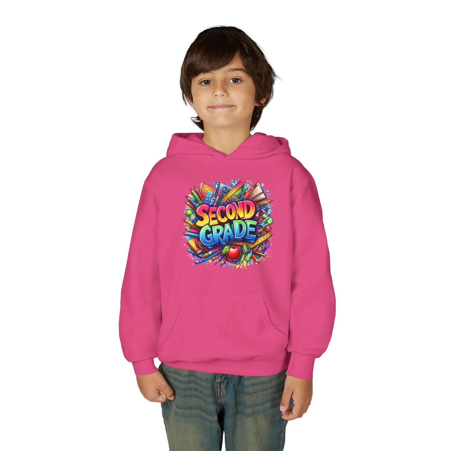 Second Grade Kids Hoodie — Colorful School Day Pullover