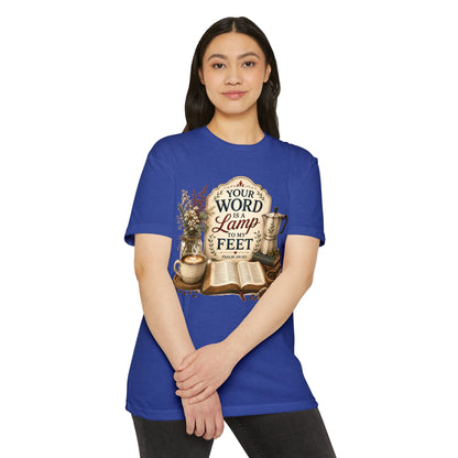 Bible Verse T-Shirt — "Your Word Is a Lamp to My Feet" Inspirational Christian Tee