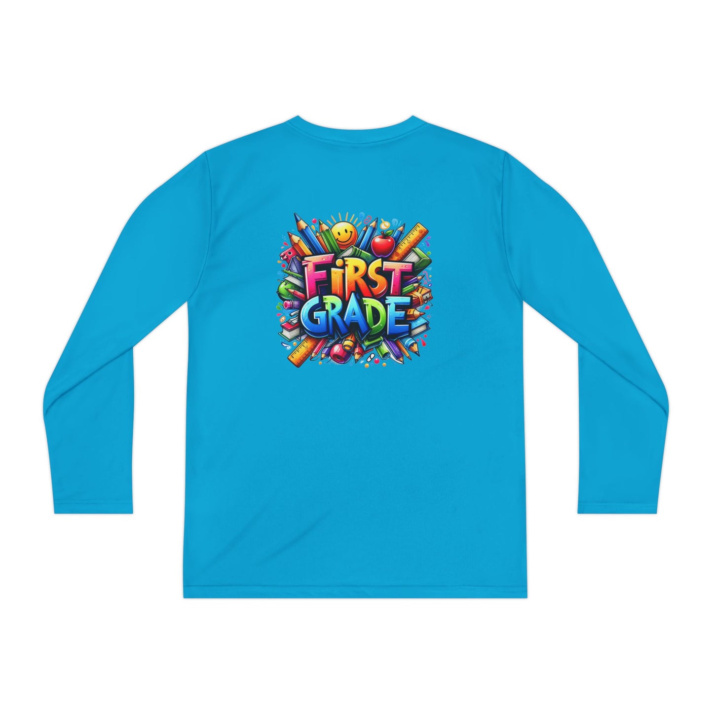 First Grade Youth Long Sleeve Tee — Colorful Back-to-School Shirt