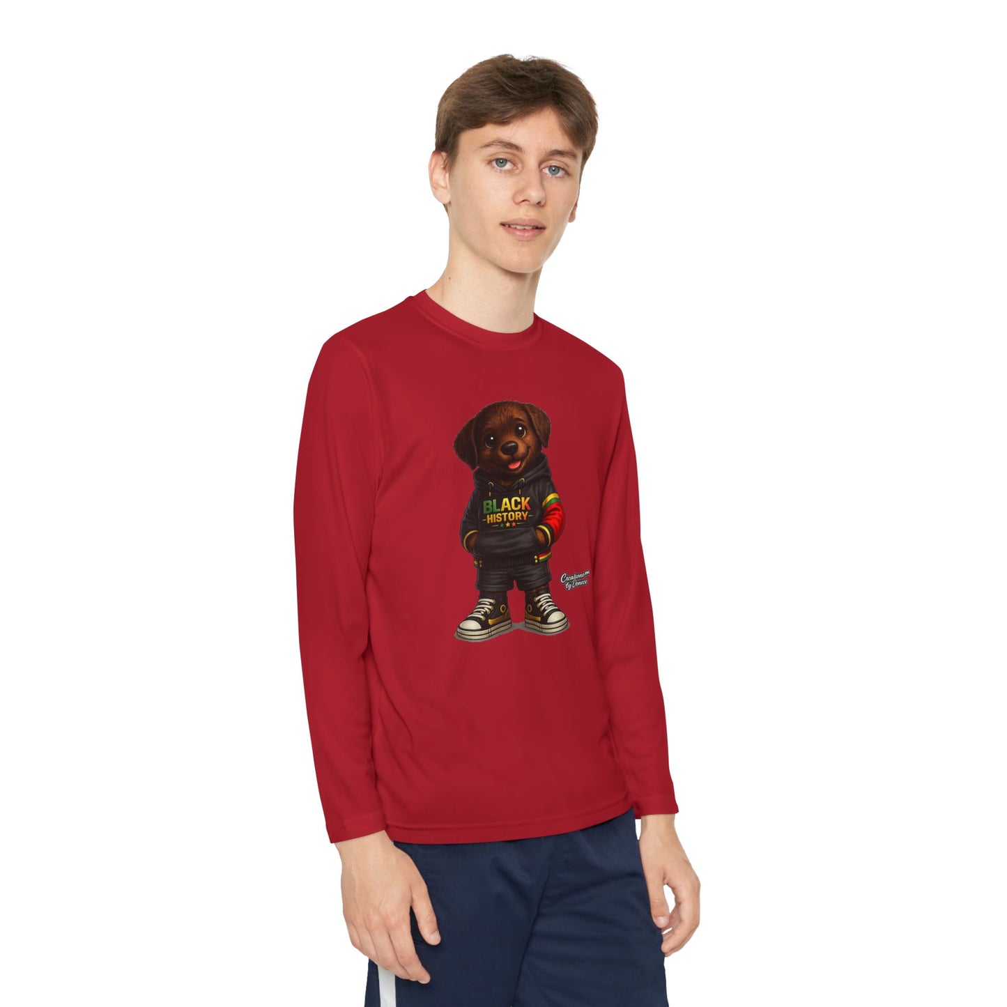 Kids Long Sleeve Tee — Rasta Teddy 'Black Excellence' Graphic