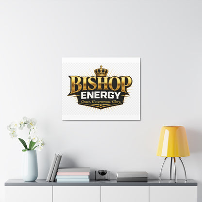 Bishop Energy Stretched Canvas - Gold Crown Emblem (Grace, Government, Glory)