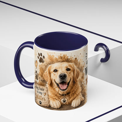 Dog Lover Coffee Mug — "Happiness is a Wet Nose, Wagging Tail" Accent Mug