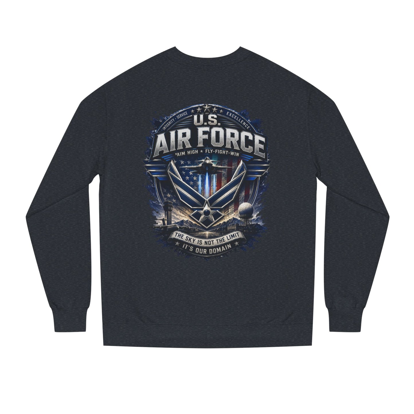 Air Force Crewneck Sweatshirt - U.S. Military Emblem Graphic
