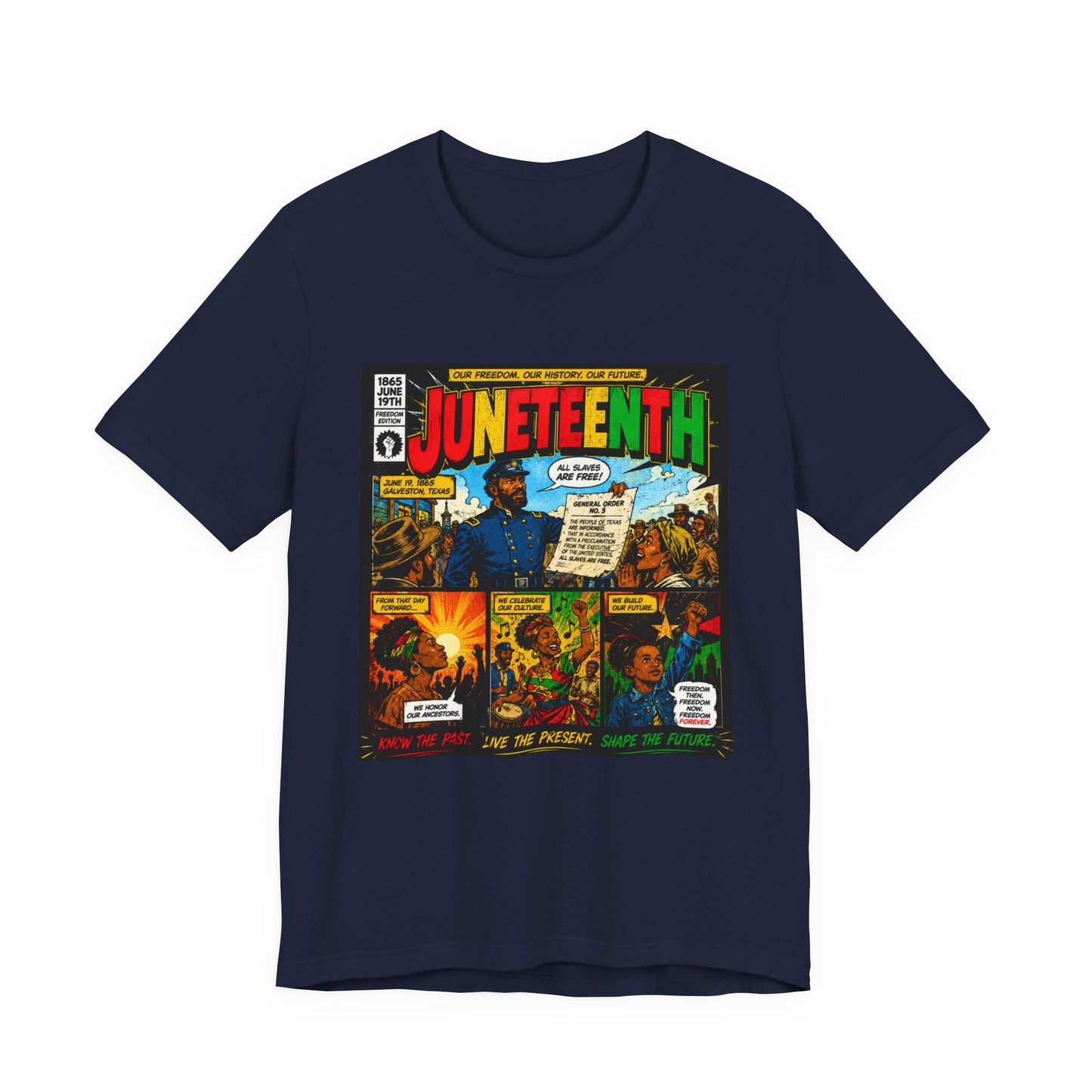Juneteenth Comic-Style T-Shirt — Retro Celebration Tee