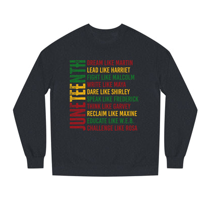 Juneteenth Icons Sweatshirt — "Lead Like Harriet, Fight Like Malcolm" Heritage Crewneck