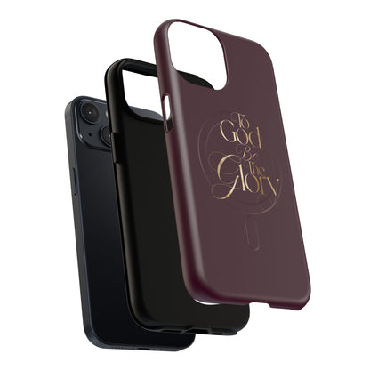 "To God Be The Glory" Tough Magnetic Phone Case — Burgundy Christian iPhone Cover