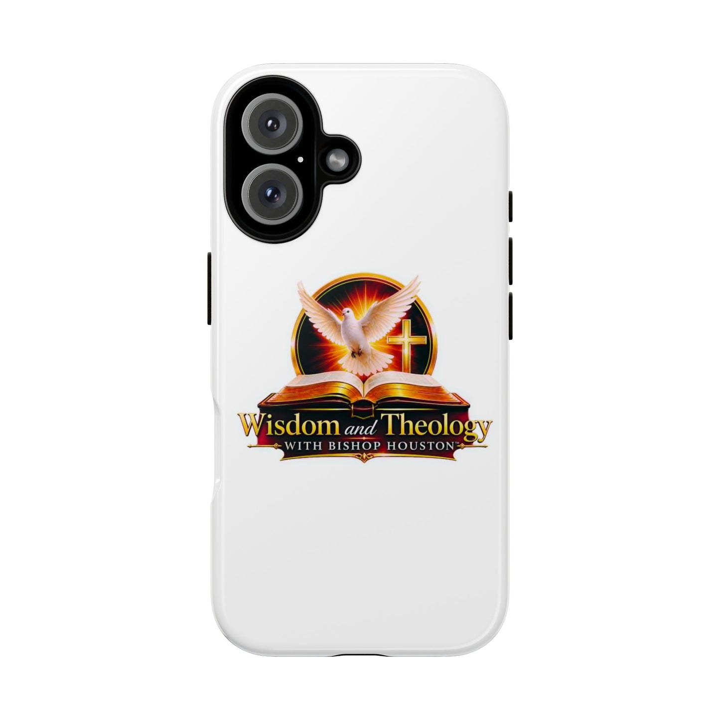Wisdom and Theology Phone Case — Christian Dove & Cross Protective Tough Case