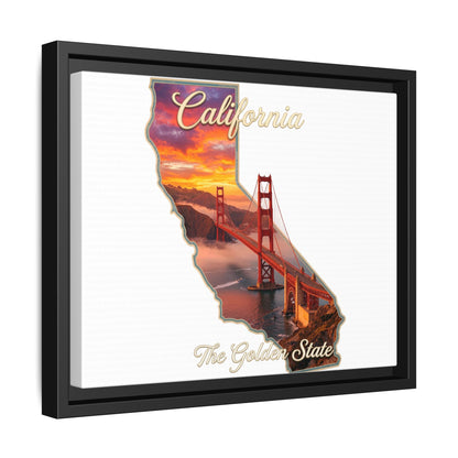 California Golden Gate Map Matte Canvas Print (Framed)