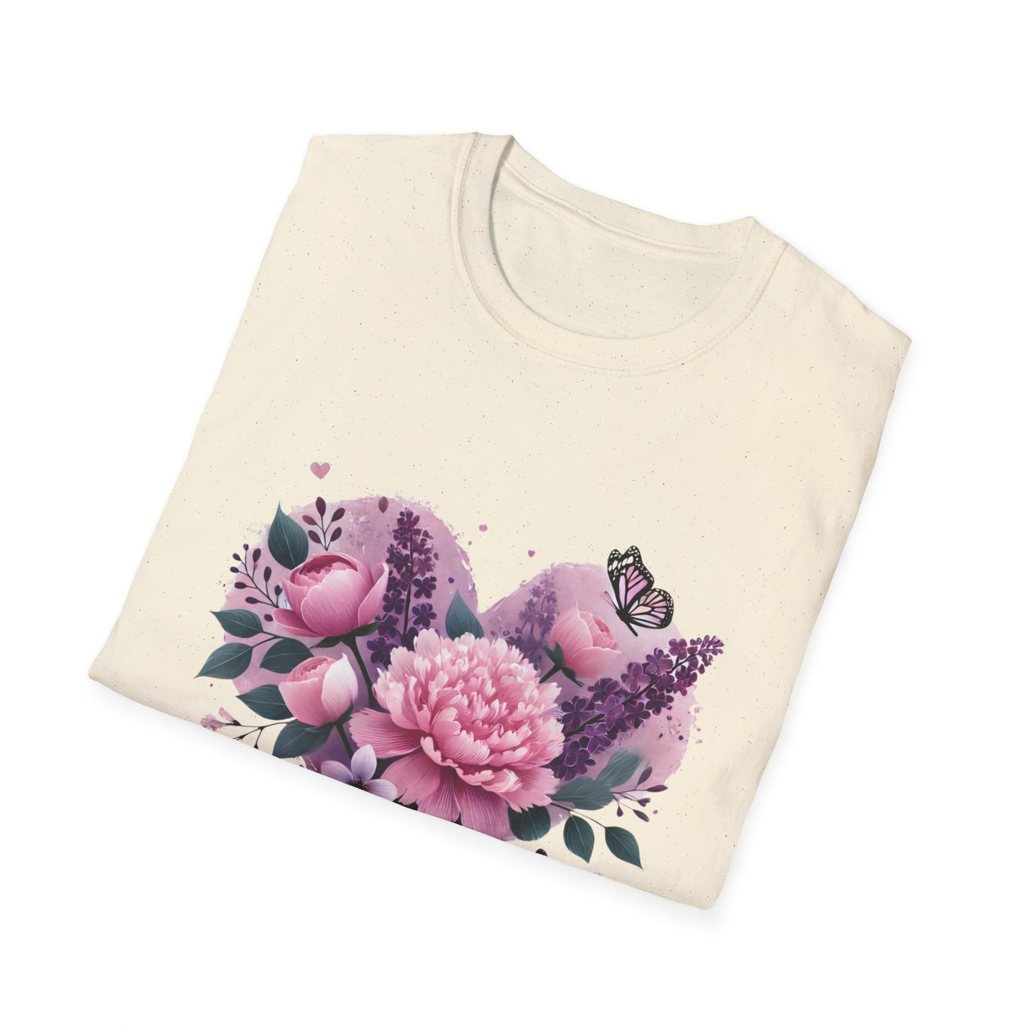 Mother's Day Floral T-Shirt — "Mother's Day I Love You" Heart Bouquet