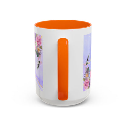Mother Nutrition Facts Coffee Mug — Floral “Amazing Mom” 11/15oz Accent Mug