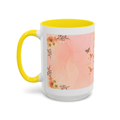 Mom Floral Accent Coffee Mug – Pink Butterfly Mother's Day Gift (11/15oz)