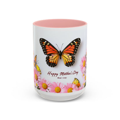 Mother's Day Butterfly Coffee Mug — "Happy Mother's Day" Floral 11/15oz Accent Mug
