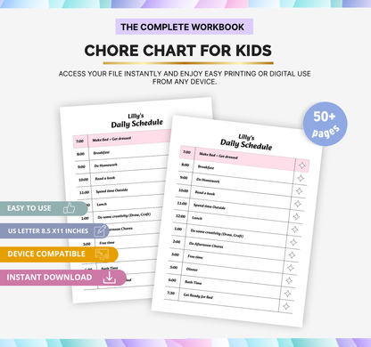 Chore Chart for Kids | Printable Daily Responsibility Tracker