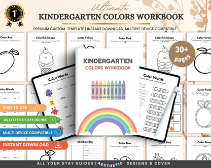 Kindergarten Colors Workbook | Printable Color Recognition & Learning Activities for Kids